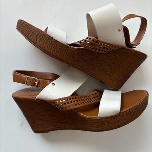 Brown and White Women's Sandals